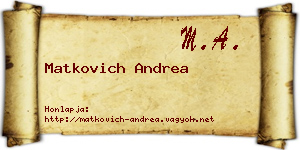 Matkovich Andrea névjegykártya