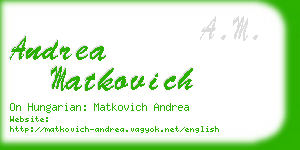 andrea matkovich business card